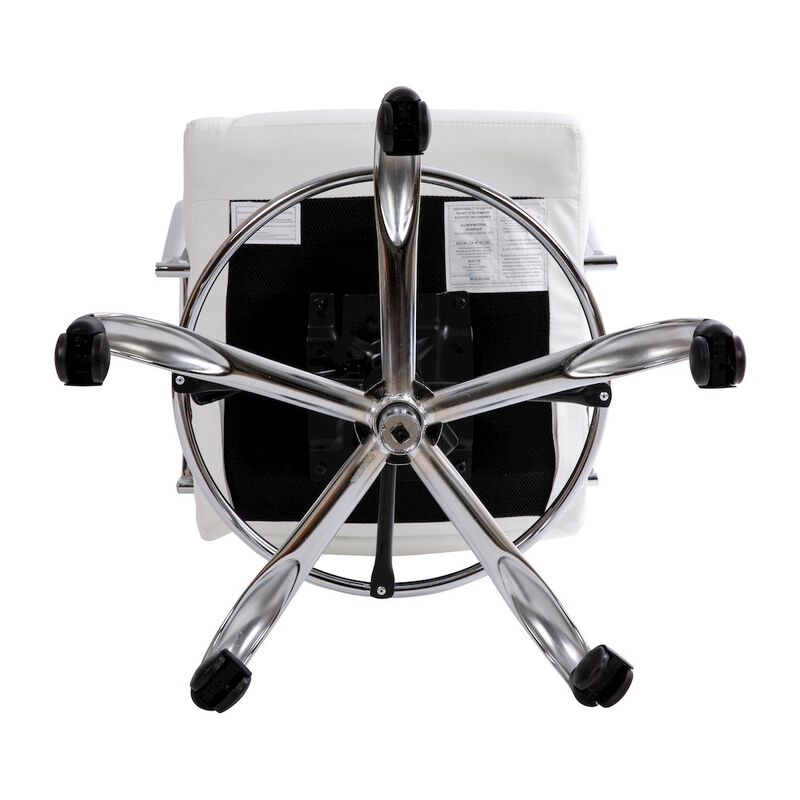 Flash Furniture Mid-Back White Drafting Chair with Adjustable Foot Ring and Chrome Base image number 7