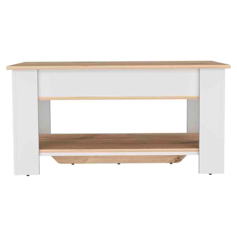 Storage Table Polgon, Living Room, Light Oak / White