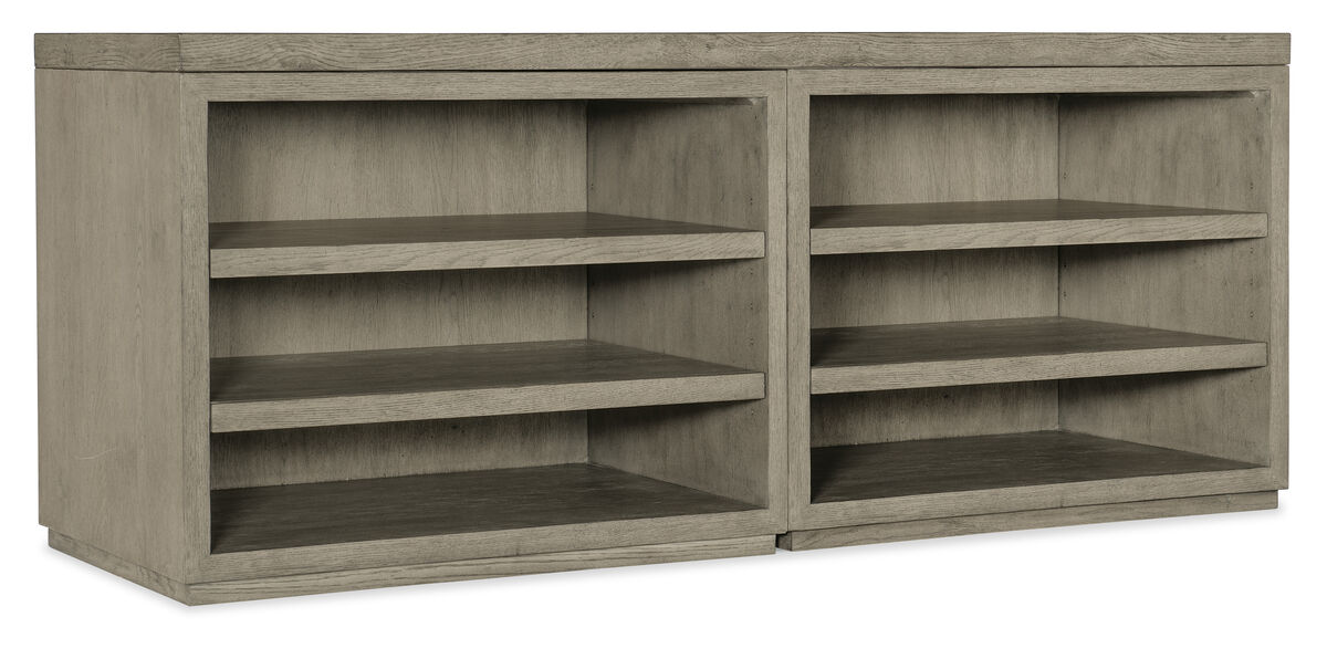 Linville Falls Credenza with 72-inch top and two open desk cabinets with a total of 4 adjustable shelves