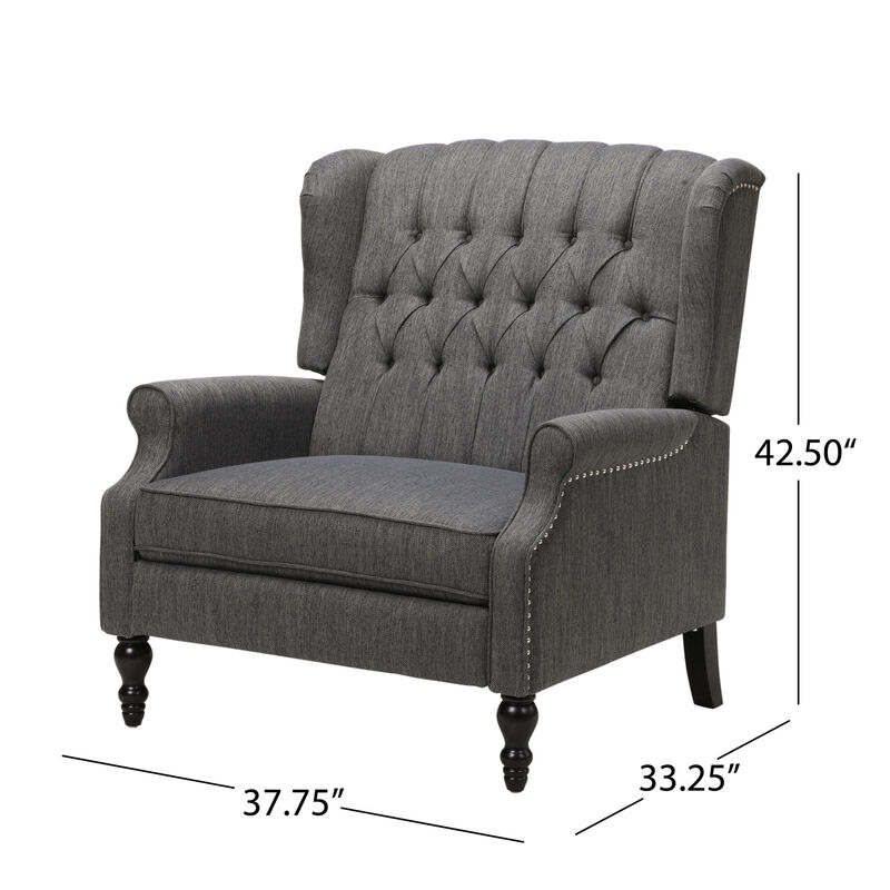 Streamdale Diamond Stitch Wingback Manual Recliner Comfort and Style United image number 5