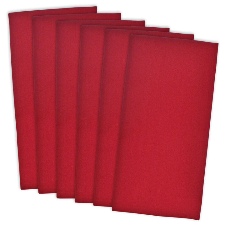 Set of 6 Tango Red Flat Woven Dish Towel  18"