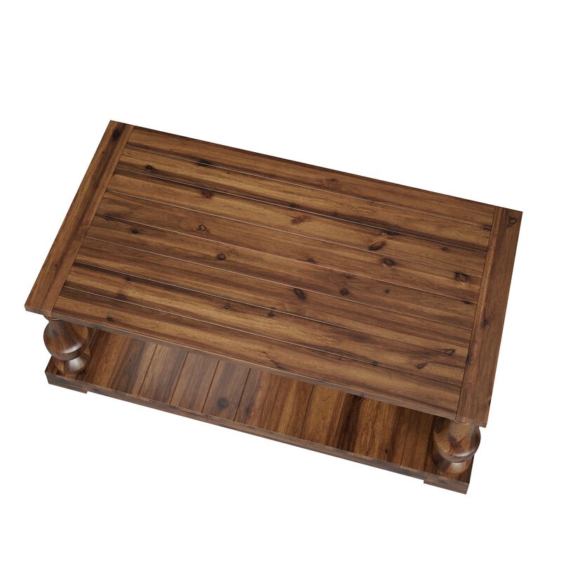 Zebwos Farmhouse Coffee Table image number 7