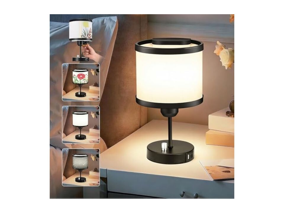 Dimmable USB C Table Lamp For Bedroom Bedside White