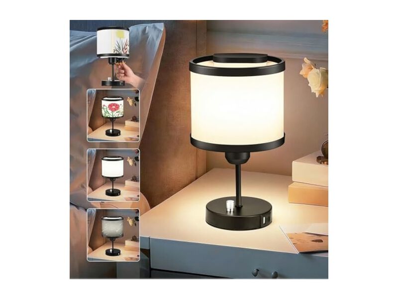 Dimmable USB C Table Lamp For Bedroom Bedside White image number 1