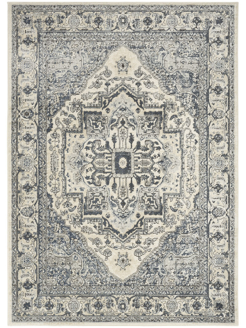 Quarry QUA18 Ivory/Navy 3'9" x 5'9" Rug