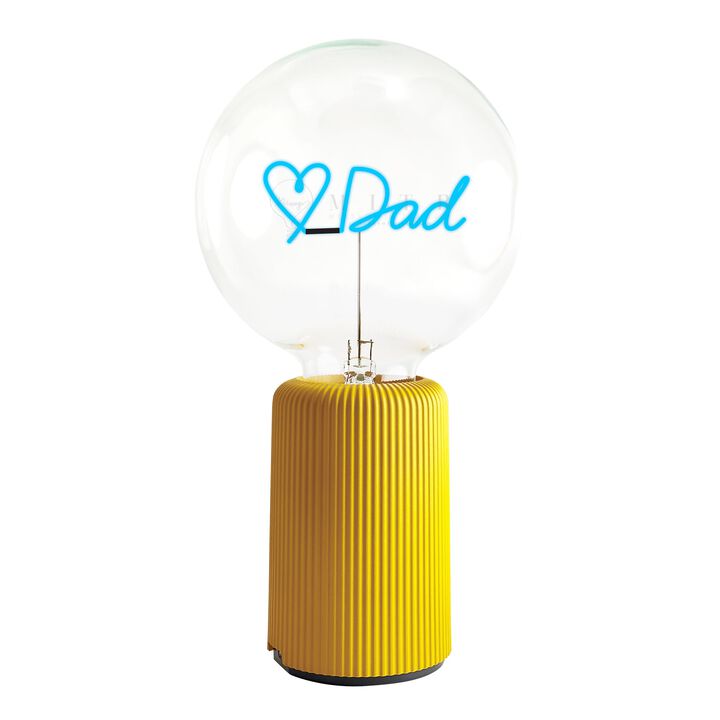 Bulb LOVE DAD Blue with Base Table Lamp PORTABLE Pop