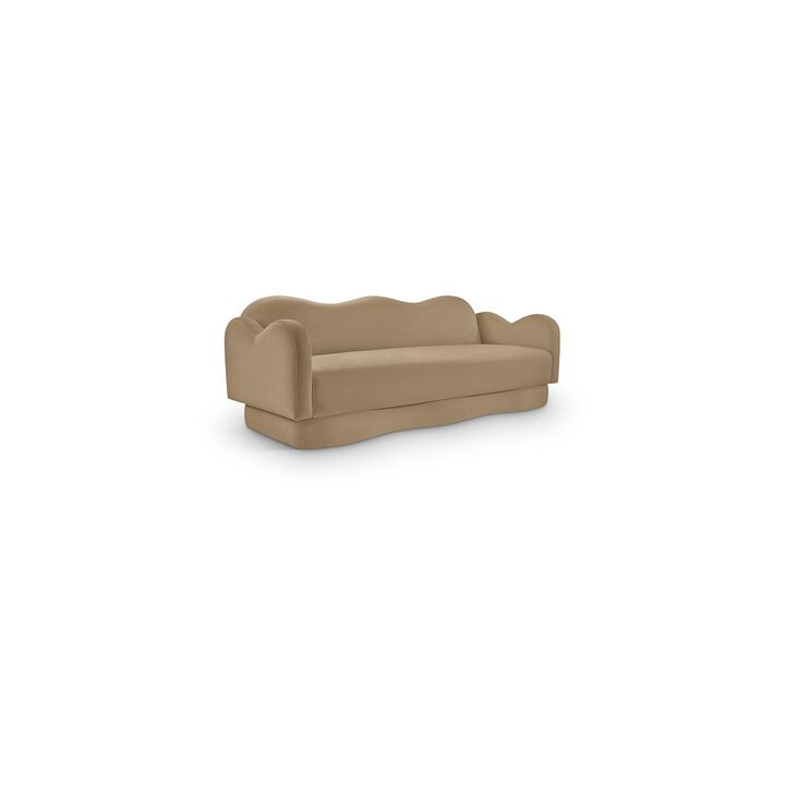 Meridian Furniture Bloom Camel Velvet Sofa