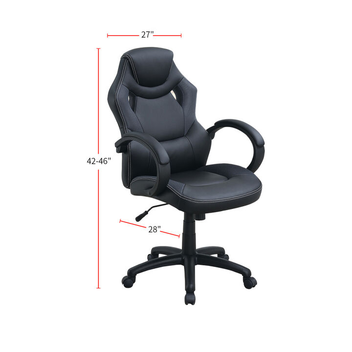 Adjustable Height Executive Office Chair, Black