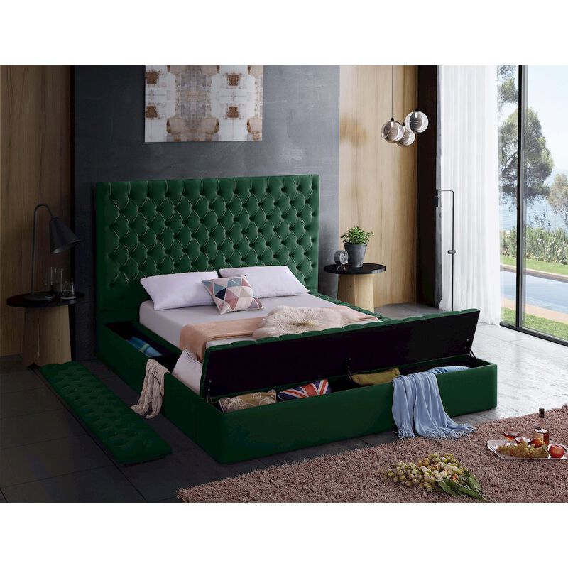 Meridian Furniture Bliss Green Velvet King Bed