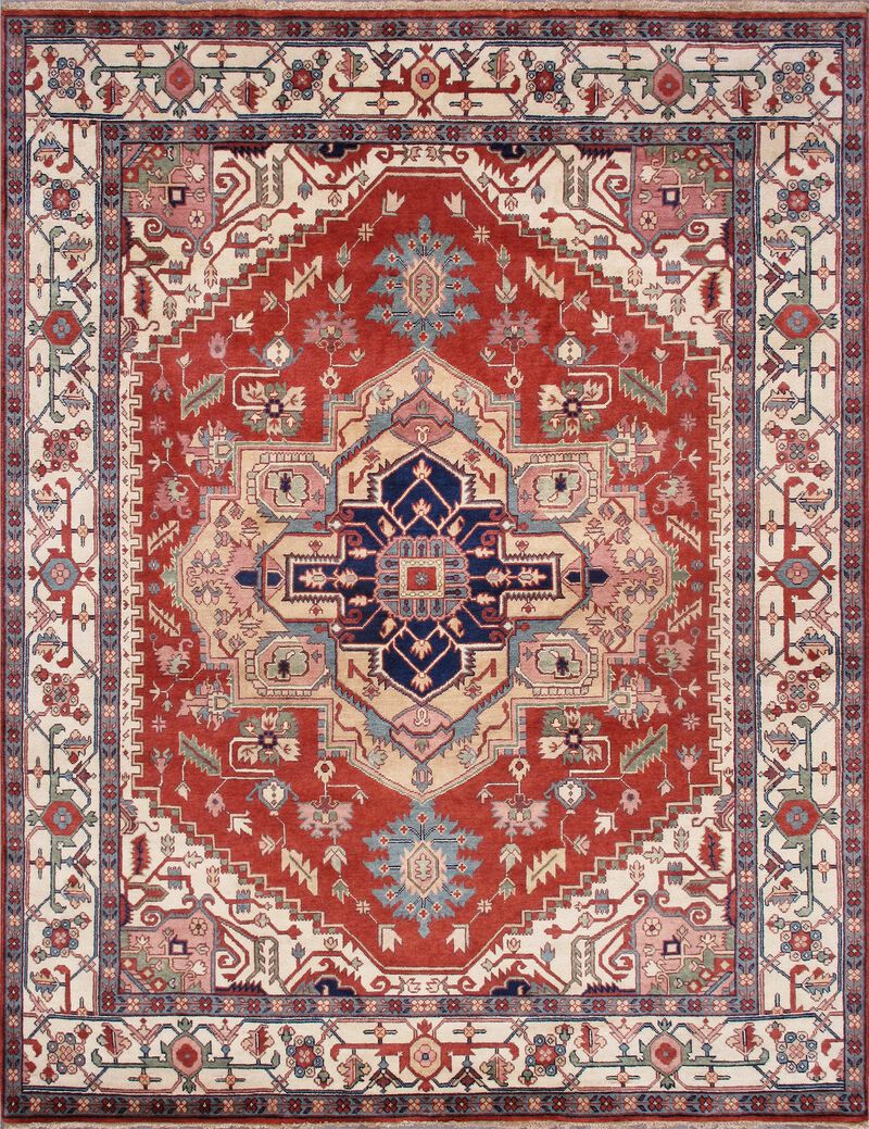 Pasargad Home Serapi Hand-Knotted Rust/Ivory Wool Area Rug image number 0