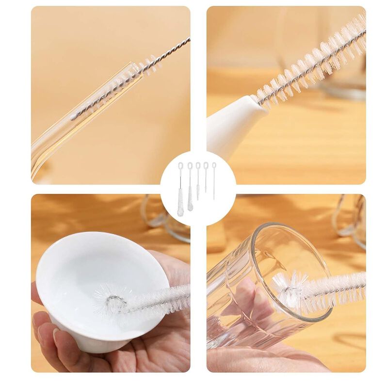 Pack of 5 Stainless Steel Straw Cleaning Brushes image number 3