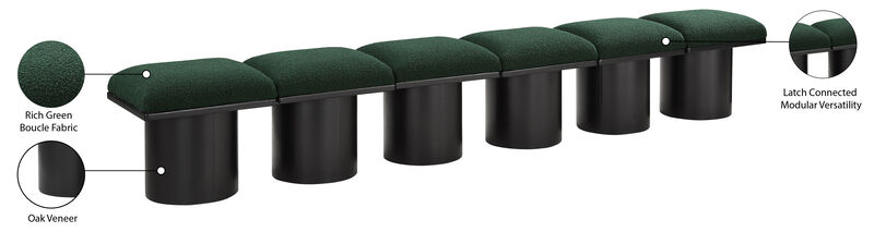 Meridian Furniture Pavilion Green Boucle Fabric Bench