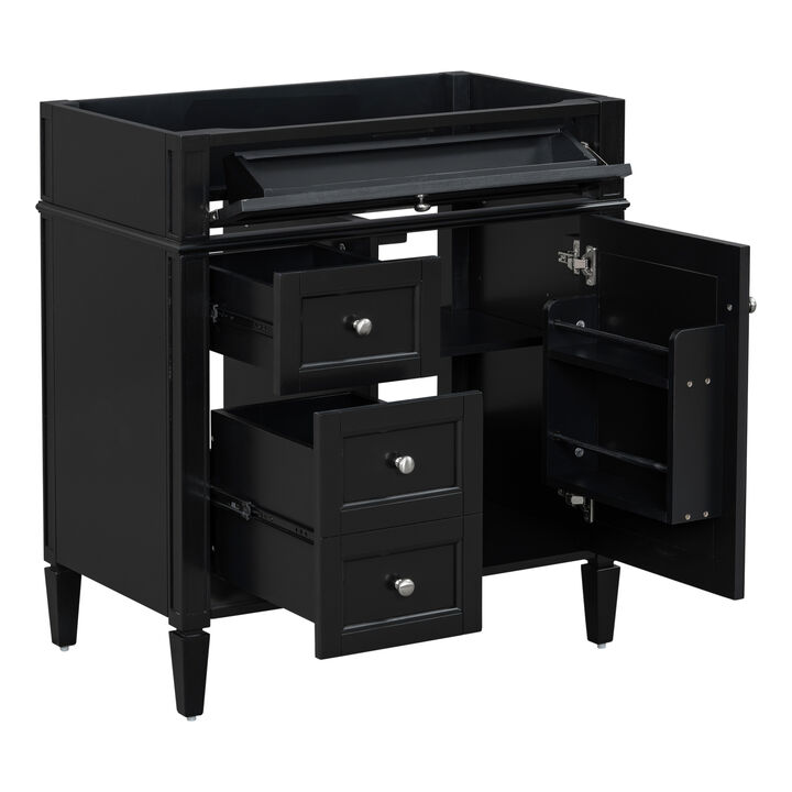 ELEMENT ACE 30 Inch Freestanding Bathroom Vanity Without Top Sink, Sturdy Bathroom Storage Cabinet with Multiple Drawers and Adjustable Shelf for Bathroom Organization