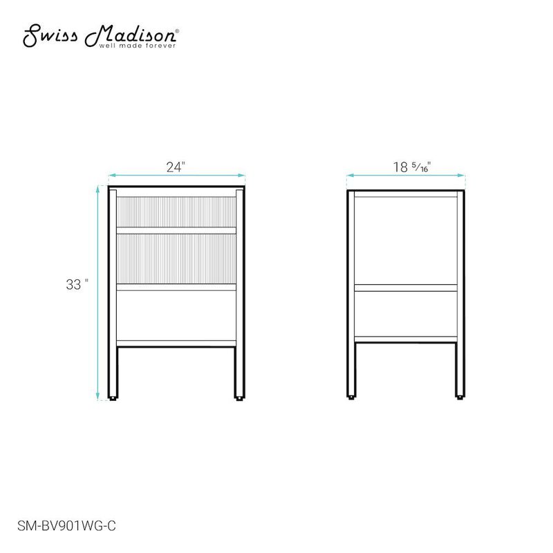 Cache 24 Freestanding, Bathroom Vanity in White and Gold Cabinet Only image number 3