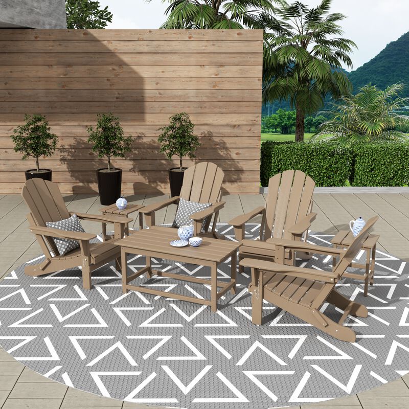 WestinTrends 3-Piece Outdoor Patio Adirondack Coffee and Side Table Set