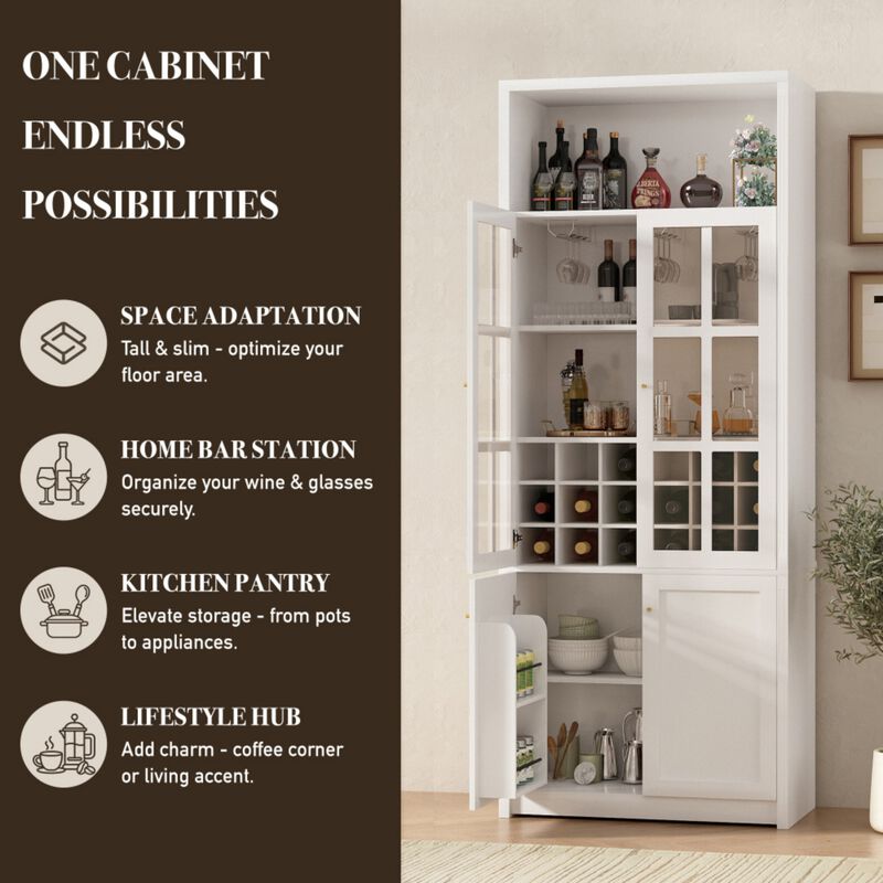 Ritci 78.74" Tall Wine Bar Cabinet image number 5