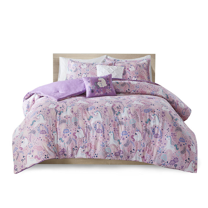 Gracie Mills Glenda Magical Unicorn Dreams Cotton Comforter Set