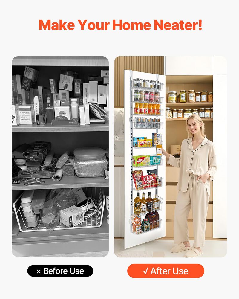 Over the Door Pantry Organizer &ndash; 9-Tier Adjustable Steel Rack for Kitchen Storage image number 5
