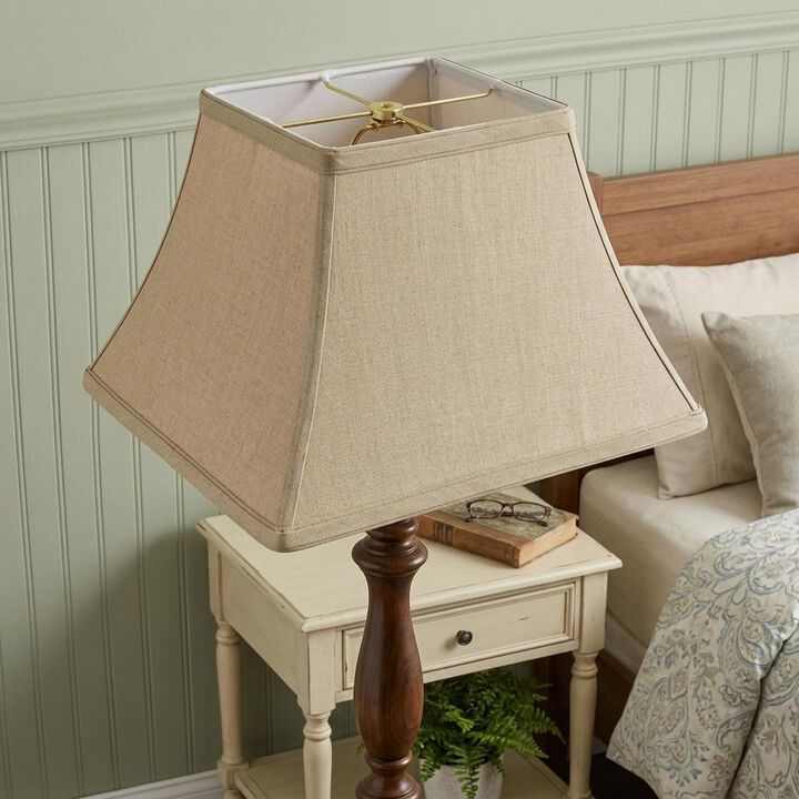 HomeRoots 14" Pale Brown Rectangle Bell No Slub Lampshade