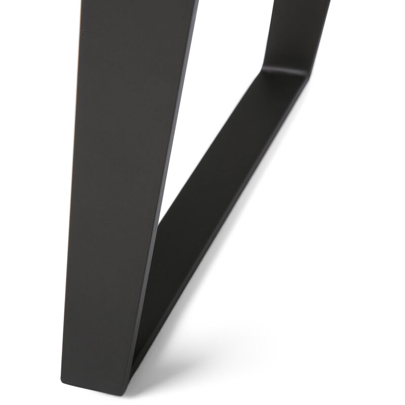 Lowry SOLID ACACIA WOOD and Metal 60 inch Wide Modern Industrial Console Sofa Table in Distressed Charcoal Brown