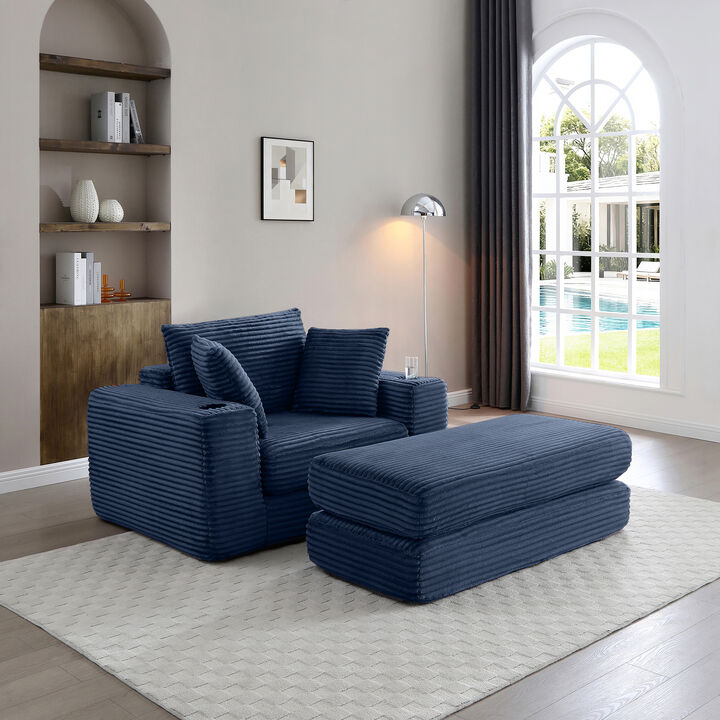 Merax Boneless Chaise Lounge Chair Indoor-Oversized Cloud-Like Cozy Comfy Modular
