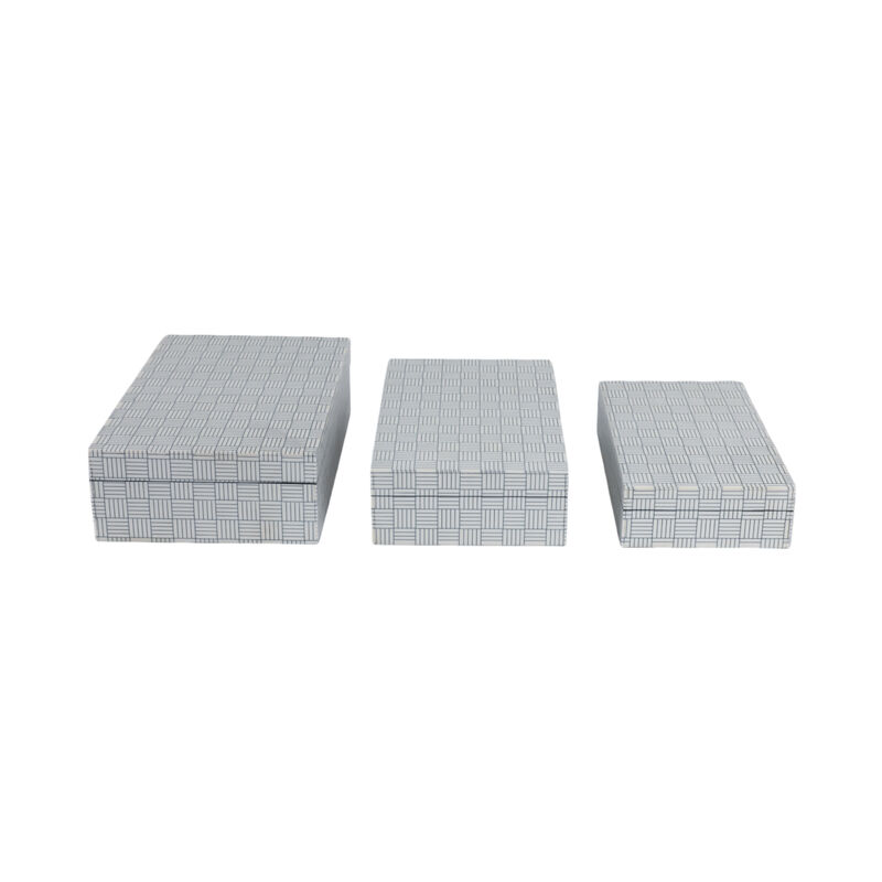 S/3 Checkerboard Etched Boxes image number 4