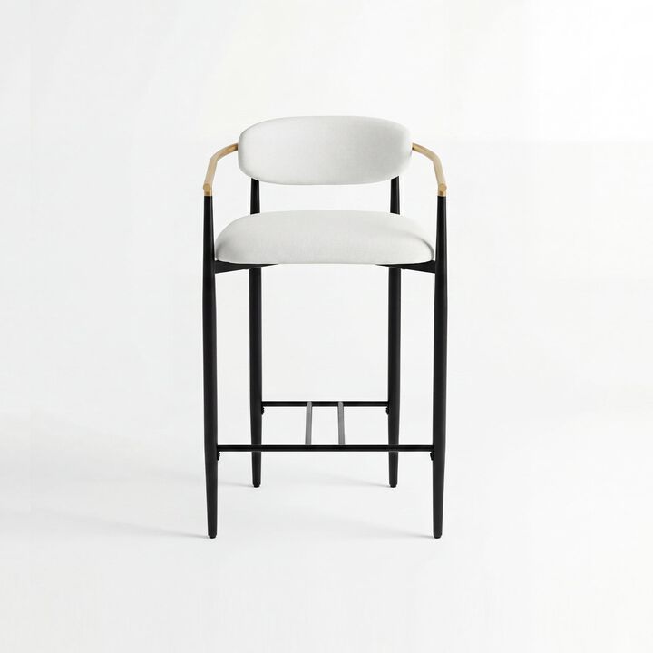 COLAMY MATRIX 29.5'' Upholstered Bar Height Bar Stools with Arms