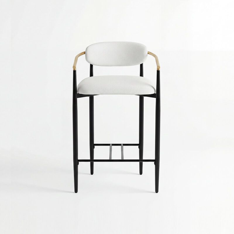 COLAMY MATRIX 29.5'' Upholstered Bar Height Bar Stools with Arms image number 0