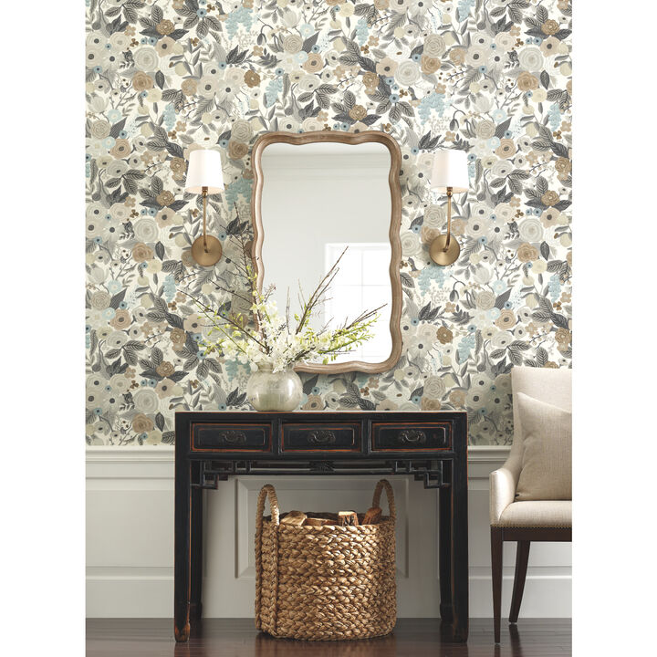 Garden Party Brown & Beige Wallpaper