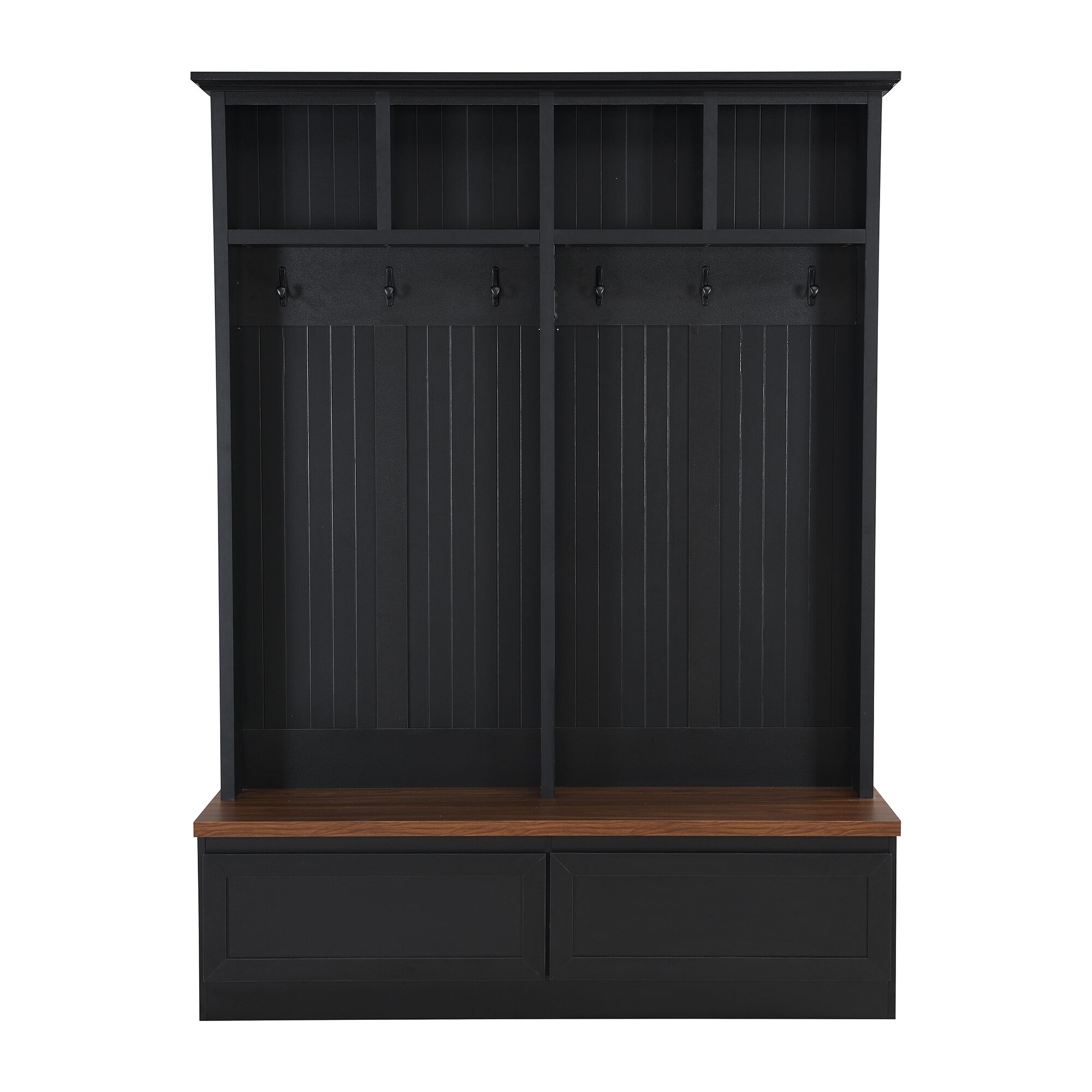 Whisen Farmhouse 4-in-1 Entryway Organizer with Bench