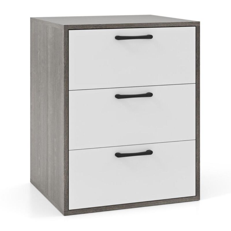 Hivvago Modern Dresser Nightstand with 3 Slide-Out Drawers