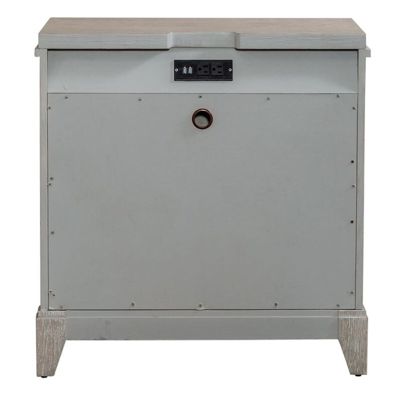 Liberty Furniture Belmar 3 Drawer Night Stand in Washed Taupe image number 3
