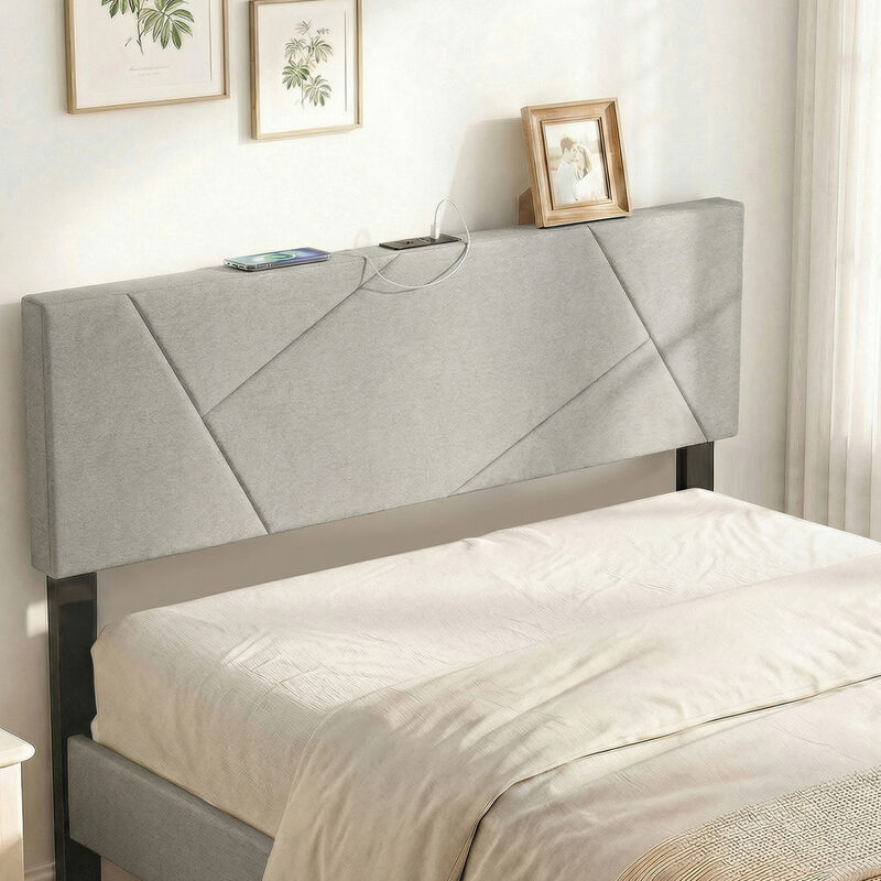Modern Geometric Upholstered Headboard image number 5