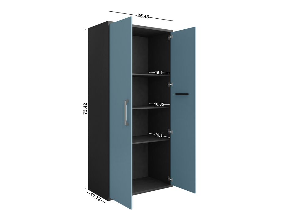Eiffel Blue Garage Cabinets (Set of 2)