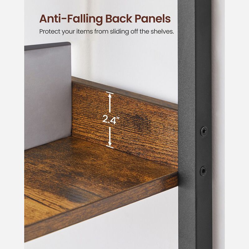 6-Tier Industrial Bookshelf with Metal Frame for Modern Home Storage