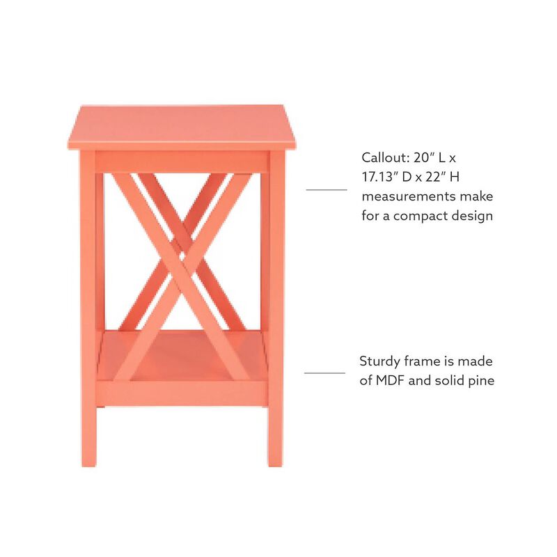 Linon Davis Coral End Table image number 9