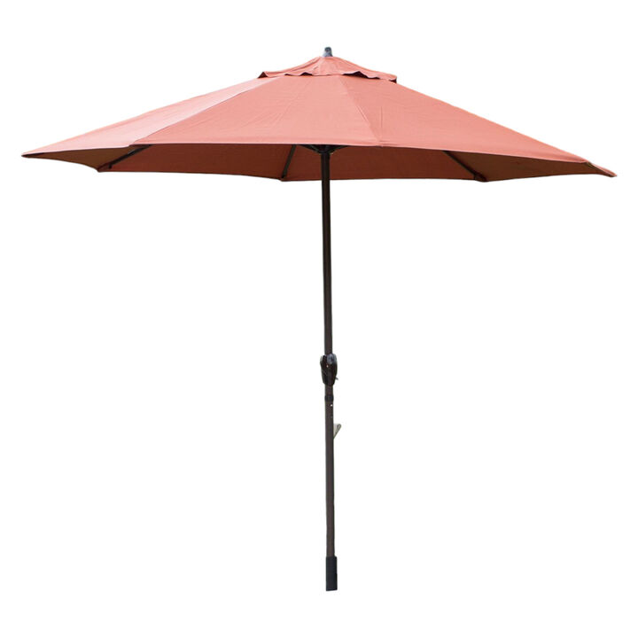 Patio Umbrella in Terracotta with Metal Pole and Tilt Mechanism
