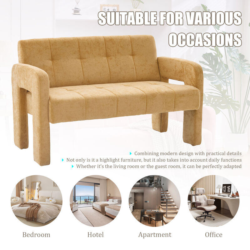 Merax Nordic Modern Chenille 2-Seater Loveseats Ergonomic Spacious Seating with Sturdy Frame image number 2