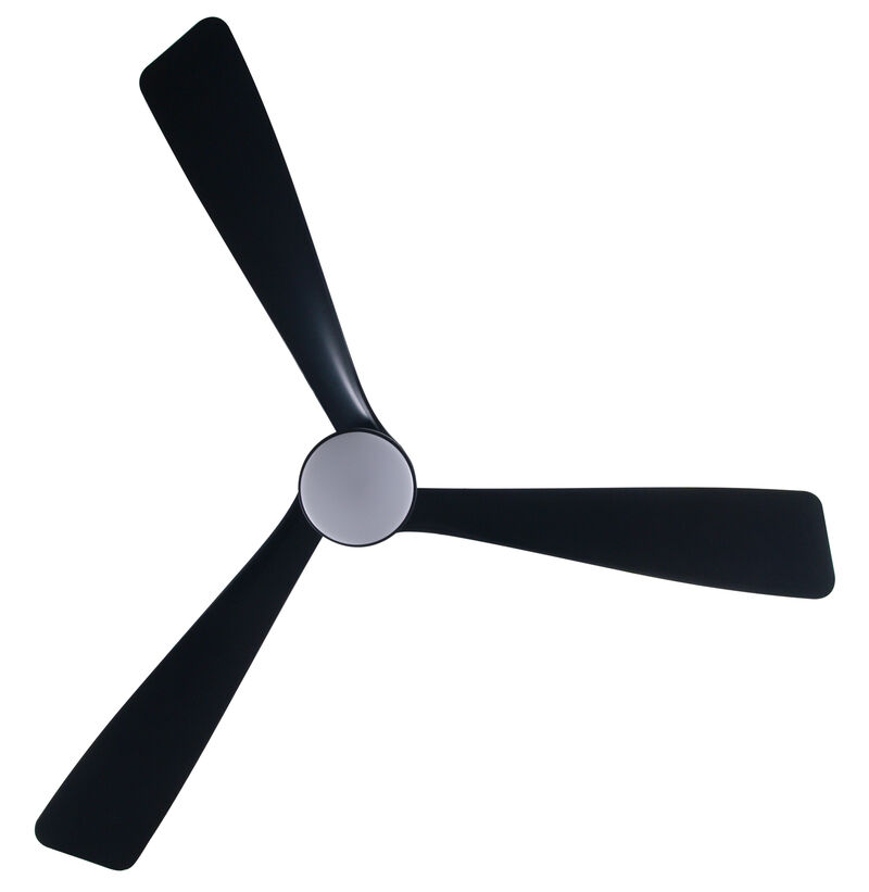 Lucci Air Peregrine 56" Indoor/Outdoor Ceiling Fan with LED Light and Remote, Modern 3 Blade DC Ceiling Fan, Damp Rated, Black with Black Blades image number 7