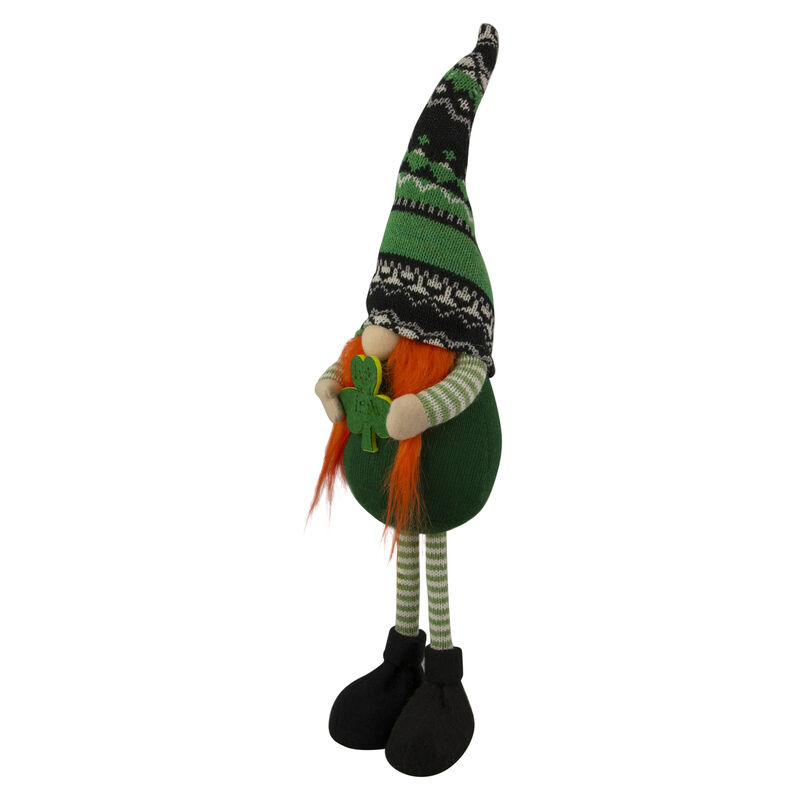 19" Green and Black Leprechaun Girl Gnome Standing St Patrick's Day Figure