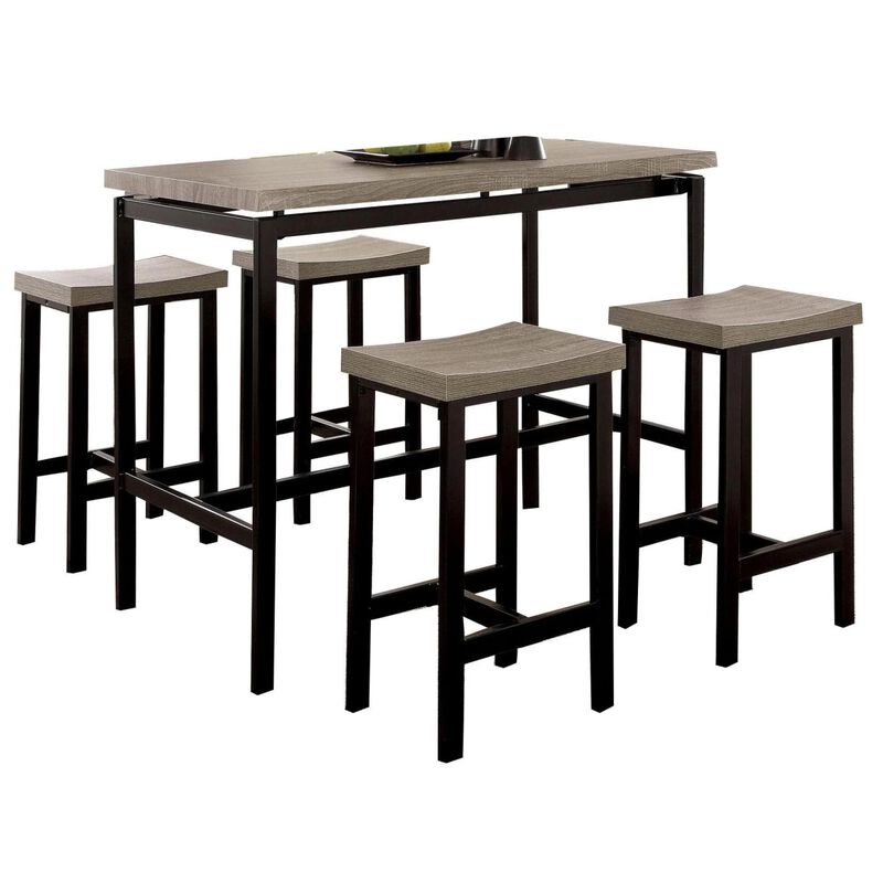 Streamdale 5 Piece Two Tone Counter Height Dining Table Set