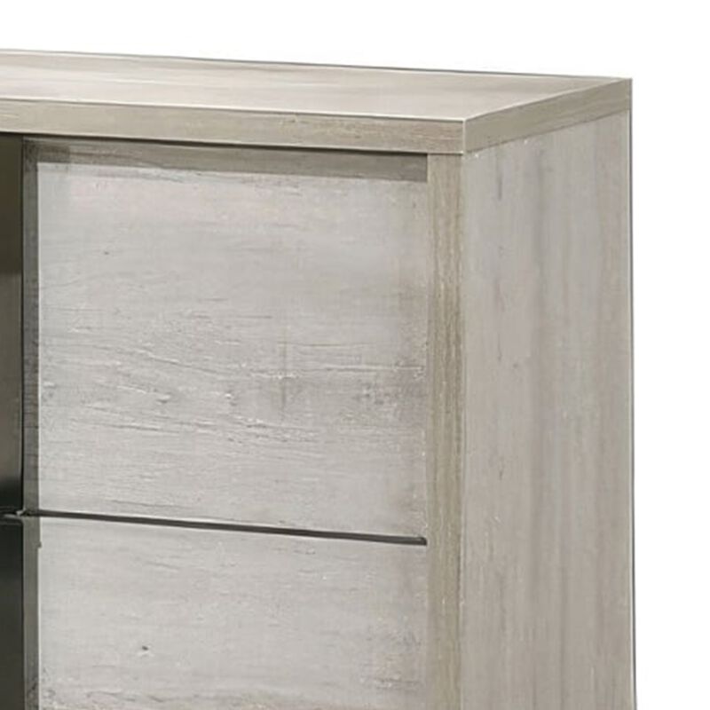 Queen Bedroom Set, White Wash, Chrome, 3 Piece Set with 2 Nightstands image number 5