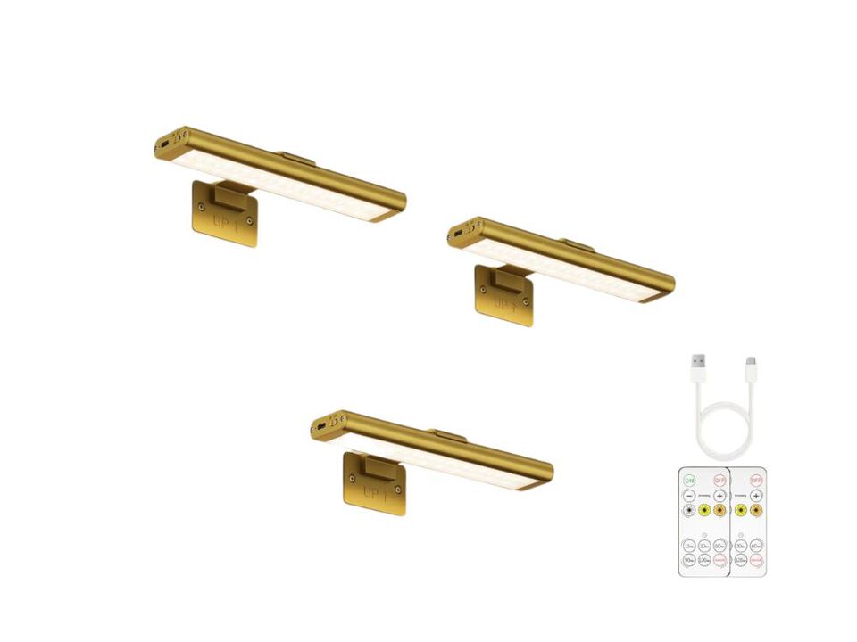 Picture Light for Wall Set of 3 Rechargeable LED Lamp for Bedroom Living Room