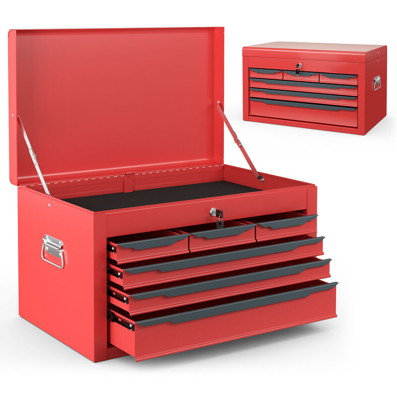 Tool Chest Storage Cabinet with Lockable Drawers and Lift-Top Lid for Garage or Warehouse