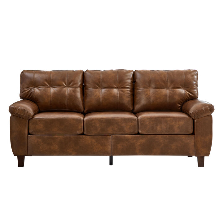 Buldef Breathable Faux-Leather Sofa
