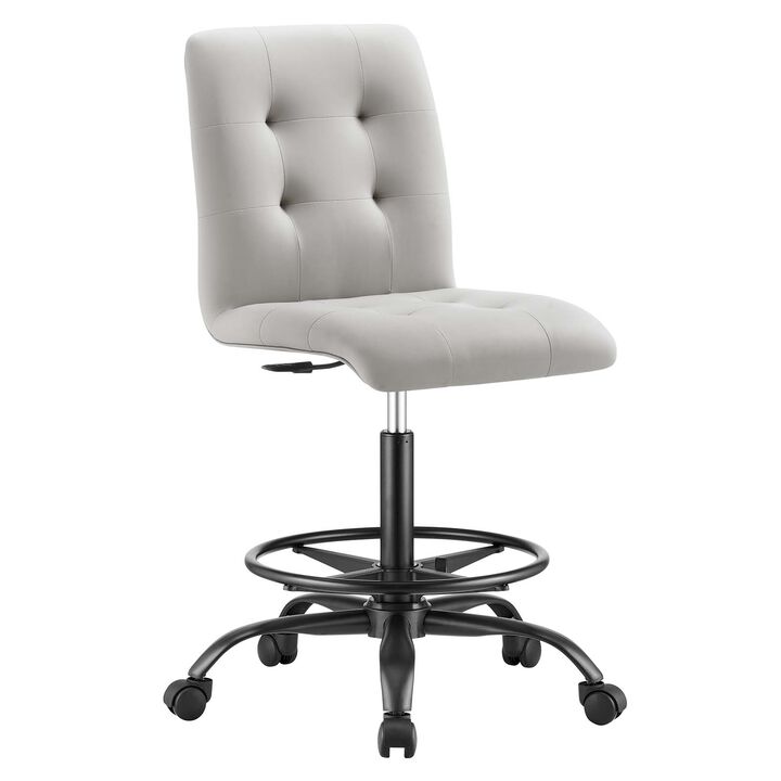 Modway Furniture - Prim Armless Vegan Leather Drafting Chair Black