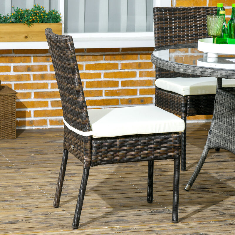 Hivvago Patio Seating Set with 4 Rattan Chairs image number 6