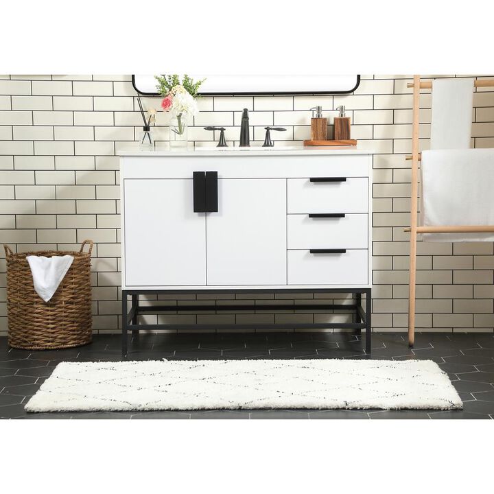 Elegant Kitchen and Bath 42 inch Single bathroom vanity in white