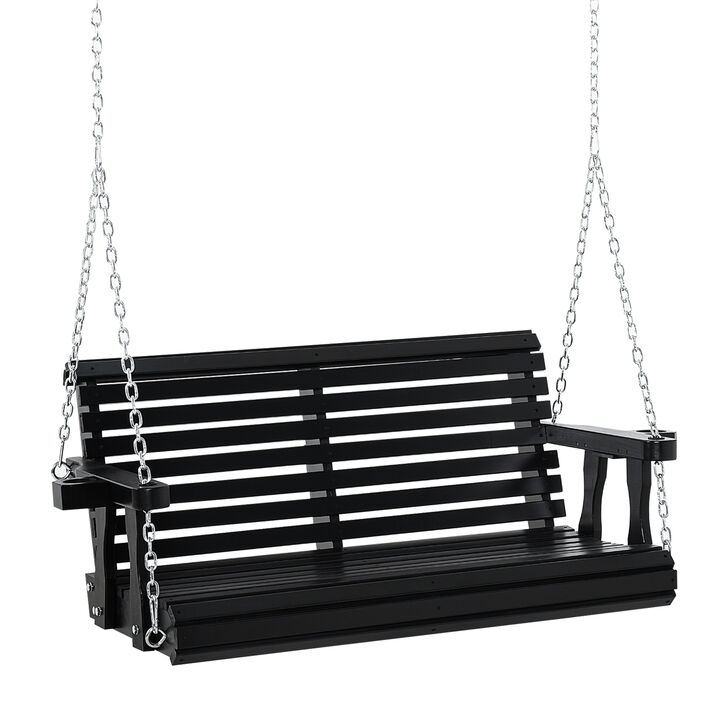 Hivvago 2-Person Outdoor Swing with Cup Holders