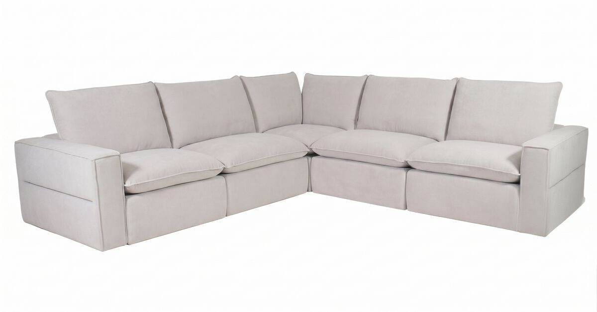Warner Stationary 5pc Sectional in Sand